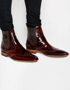 Jeffery West Leather Brogue Chelsea Boots - Brown