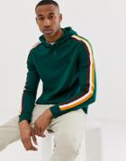 River Island Hoodie With Regal Tape Design In Green - Green