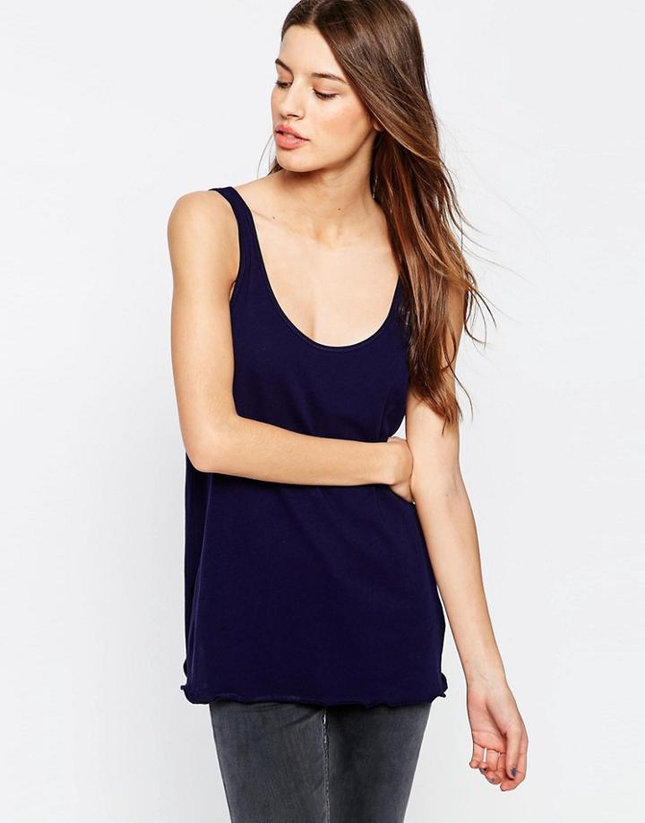 Asos Cotton Jersey Tank - Navy