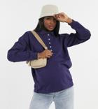 Asos Design Materinity Nursing Polo Sweatshirt In Navy