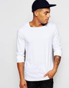 Asos Long Sleeve T-shirt With Square Neck In White - White