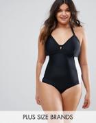 Junarose Color Block Swimsuit - Black