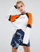 The Ragged Priest Long Sleeve Top With Tearz Slogan - White