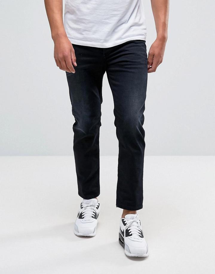 Diesel Jifer Regular Slim Taper Cropped Jean 900 Dark Wash - Navy