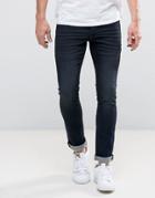 Solid Skinny Jeans In Indigo With Stretch - Blue