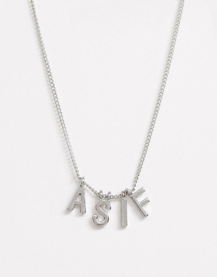 Asos Design Necklace With As If Pendants In Silver Tone