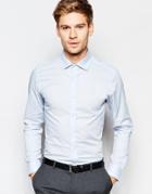 Selected Homme Shirt With Stretch In Skinny Fit - Light Blue