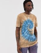 Asos Design Relaxed T-shirt With Spiral Tie Dye In Blue - Blue