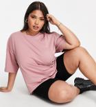 Asos Design Curve Ultimate Oversized T-shirt In Blush-brown