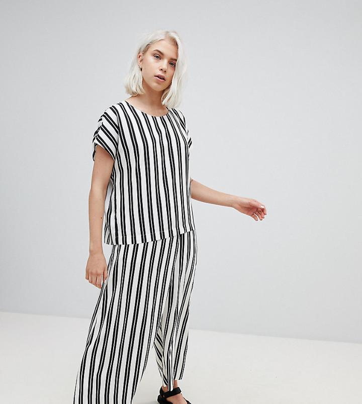 Weekday Wide Leg Stripe Pants-multi