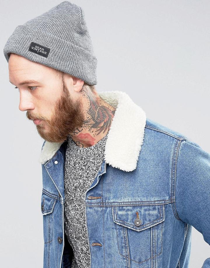 Dead Vintage Heavey Rib Beanie - Gray