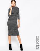 Asos Tall Midi Column Dress In Stripe - Stripe