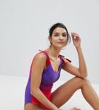 Vero Moda Printed Dip Dye Tassel Swimsuit - Multi