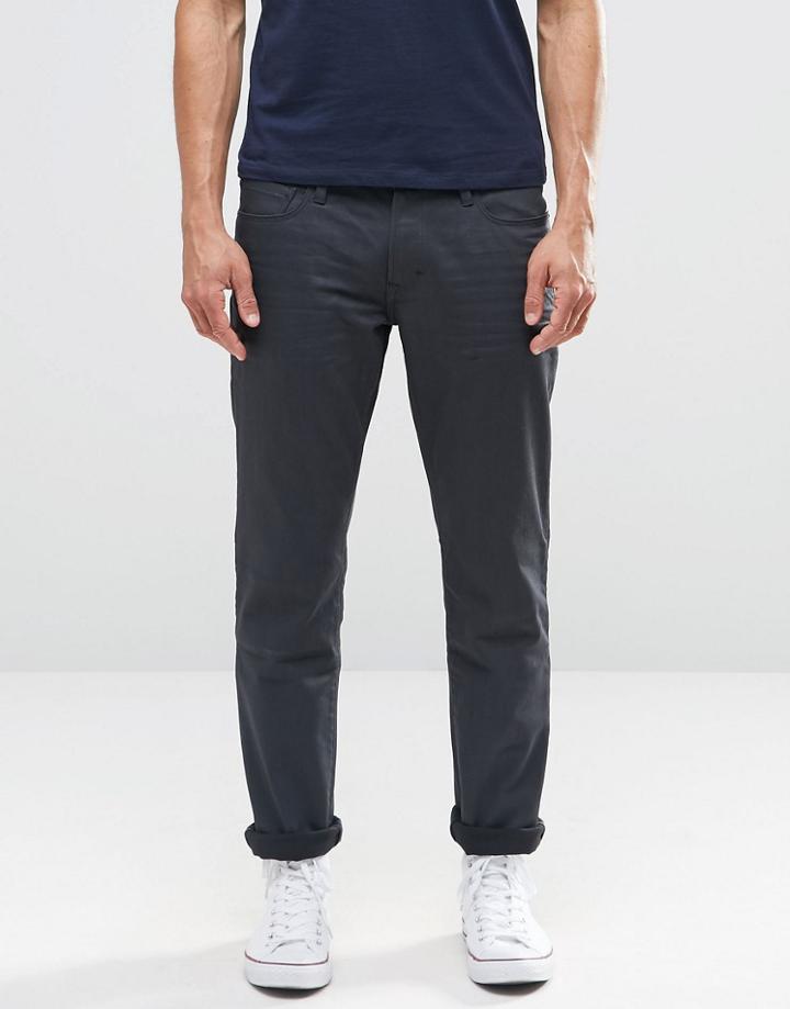 Esprit Slim Fit Jeans In Coated Gray Denim - Gray