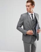 Asos Design Slim Suit Jacket In Gray