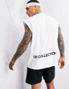 Asos Dark Future Tank In White With Logo Print