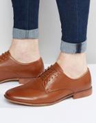 Asos Derby Shoes In Tan With Natural Sole - Tan