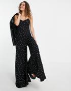 Free People Summer Jamboree Cami Jumpsuit In Scattered Spot Print-black
