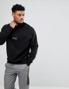 Nicce London Sweatshirt With Half Zip Funnel Neck - Black