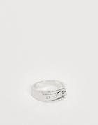 Asos Design Ring In Buckle Design In Silver Tone