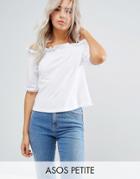 Asos Petite Top With Off Shoulder And Balloon Sleeve - White