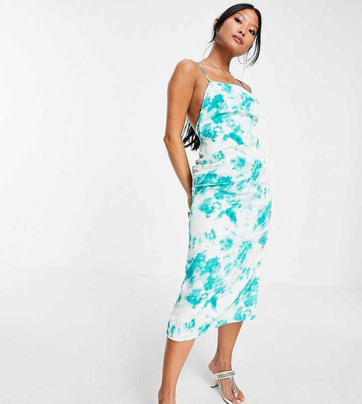 Topshop Petite Cloud Print Tie Dye Dress Set-blues