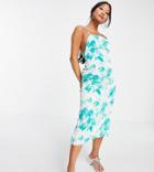 Topshop Petite Cloud Print Tie Dye Dress Set-blues
