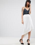 Asos White Asymmetric A-line Skirt - White