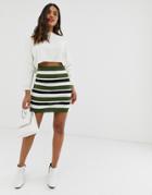 Vila Stripe Stretch Skirt - Multi