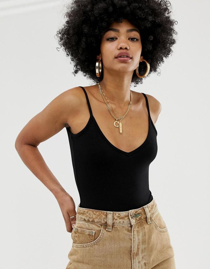 Collusion Cami Body In Black - Black