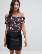 Oh My Love Frill Off The Shoulder Printed Top - Multi