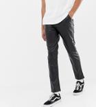 Asos Design Tall Slim Leather Look Cropped Pants In Black - Black