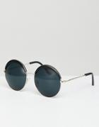 Jeepers Peepers Oversized Round Sunglasses In Black - Black