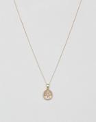 Chained & Able St. Christopher Mini Medallion Necklace In Gold - Gold