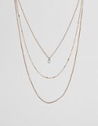 Aldo Delicate Gold Chain Multirow Necklace - Gold