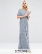 Needle & Thread Linear Flower Maxi Dress - Mid Blue