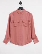 Oasis Glam Utility Shirt In Mid Pink