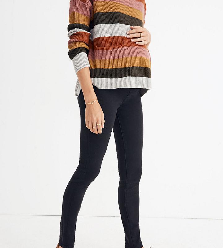 Madewell Maternity Skinny Jeans In Washed Black