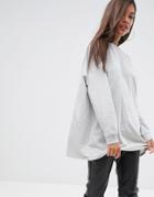 Asos Super Oversized Lightweight Sweatshirt - Gray