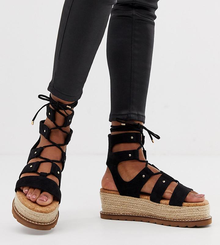 Asos Design Jive Flatform Espadrilles - Black