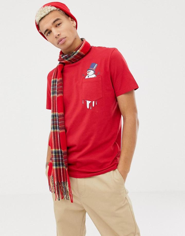 Jack & Jones Originals Holidays Pocket T-shirt - Red