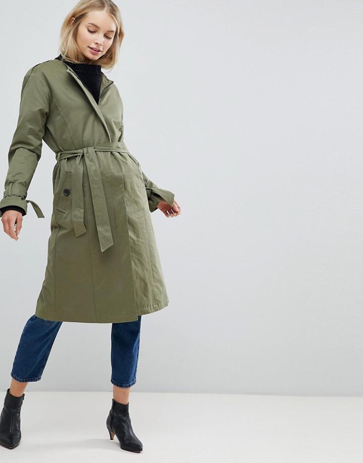 Only Cecile Collarless Trench Coat - Purple