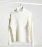 Asos Design Tall Fluffy Roll Neck Longline Sweater-neutral