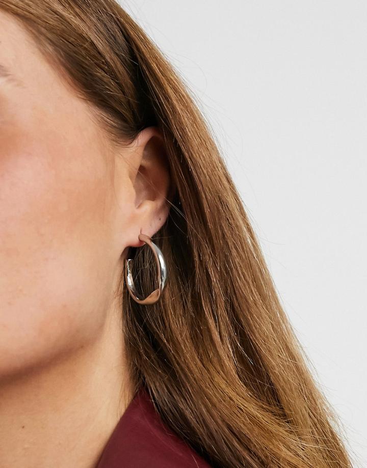 Piece Large Twist Hoops In Silver