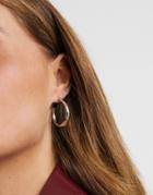 Piece Large Twist Hoops In Silver