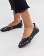 Vero Moda Studded Flat Shoes - Black