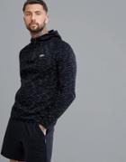 Bershka Sport Space Dye Hoodie In Black - Black