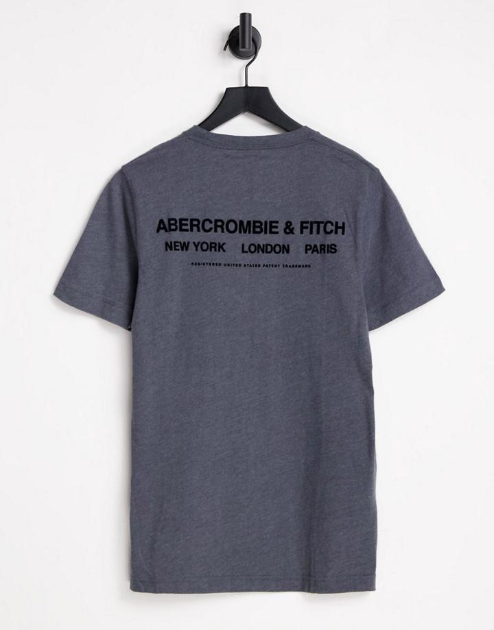 Abercrombie & Fitch Back City Logo Print T-shirt In Dark Gray