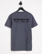 Abercrombie & Fitch Back City Logo Print T-shirt In Dark Gray