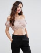 Fashion Union Off The Shoulder Top - Pink